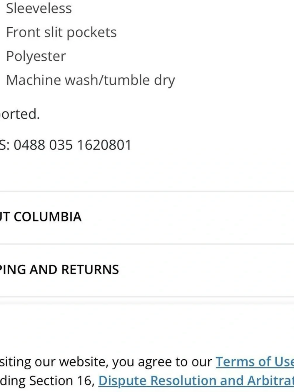 Columbia condition… worn dark
